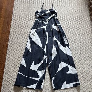 Black and White Wide Leg Jumpsuit